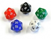 Кубик d20: 5 цветов (20 мм)