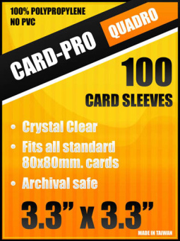 Прозрачные протекторы Card-Pro quadro для настольных игр (100 шт.) 82х82 мм